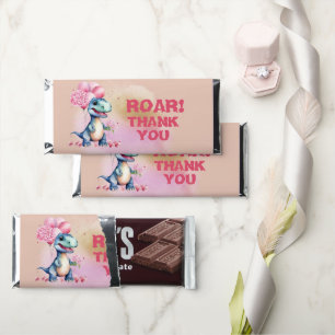 Roar It's A Girl T-Rex Baby Dinosaur Wrapper Hershey Bar Favors