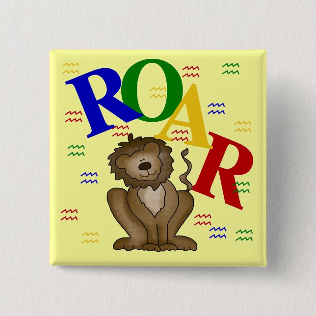 Roar Lion T-shirts and Gifts Button (Front)