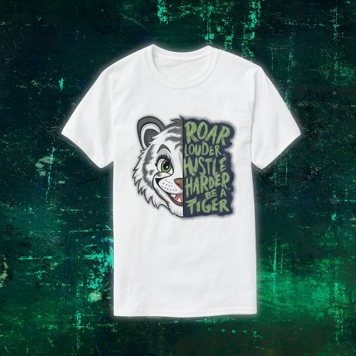 Roar Louder Hustle Harder Tiger  T_Shirt