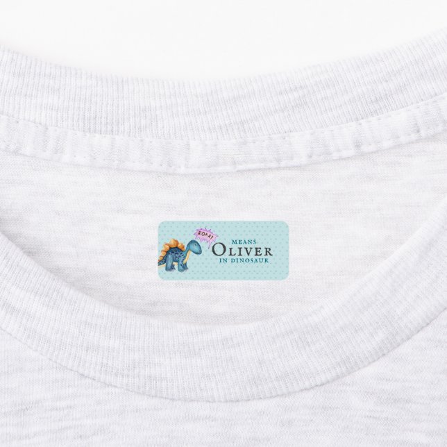 Roar Means "Add Your Name" | Stick-On Clothing Kids' Labels (Affixed)