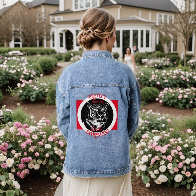 Roar of conservation denim jacket (Wedding Back)