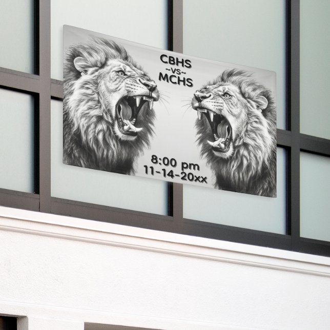 Roar of the Lion Custom Text Images Banner (Outside Building)