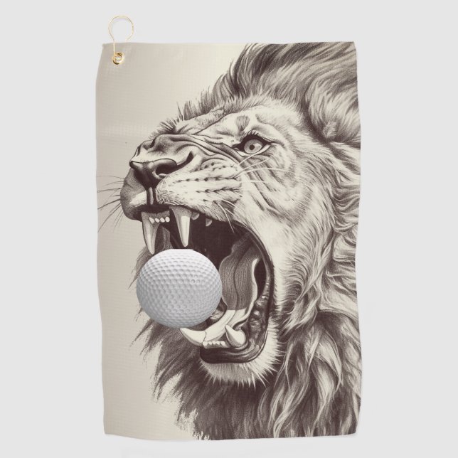 Roar of the Lion Hold Golf Ball Towel (Front)