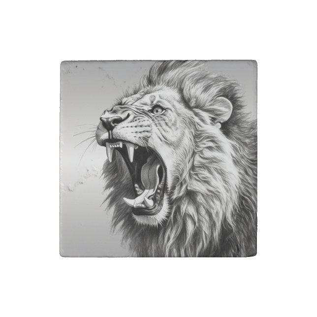 Roar of the Lion  Stone Magnet (Front)