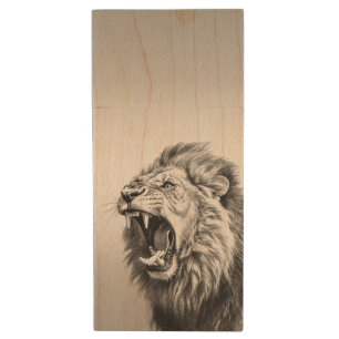 Roar of the Lion Wood Flash Drive
