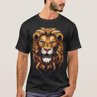 Roar of the Wild: Majestic Lion Roaring T-Shirt