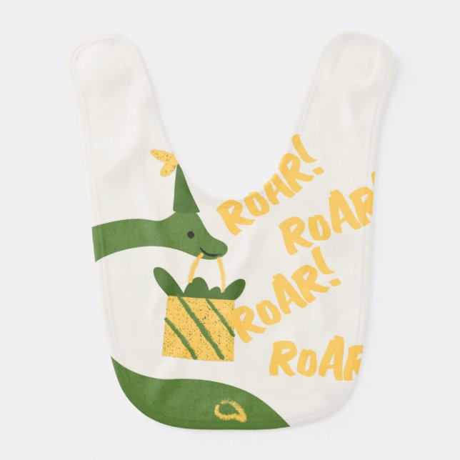 Roar Party Animals Birthday Baby Bib (Front)