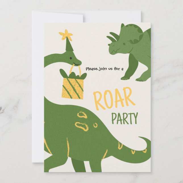 Roar Party Animals Birthday Invitation (Front)