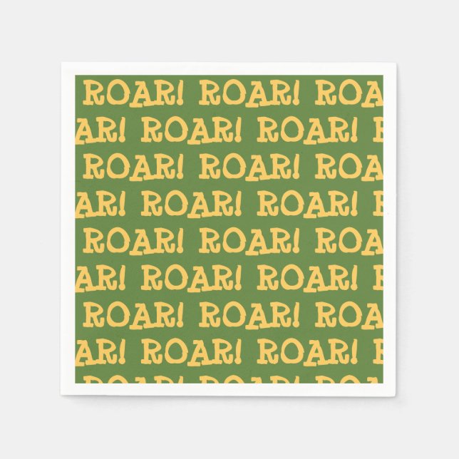 Roar Party Animals Birthday Napkins (Front)