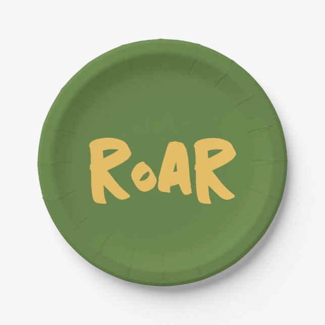 Roar Party Animals Birthday Paper Plates (Front)