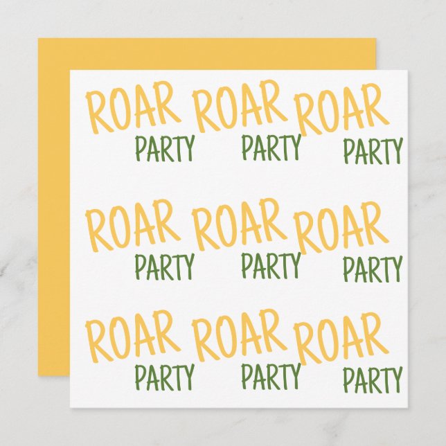 Roar Party Animals Birthday Save The Date (Front/Back)