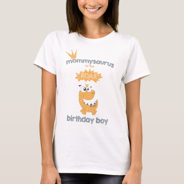 ROAR Personalized Dinosaur Birthday Mom T-Shirt (Front)
