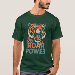 Roar Power Tiger Graphic T-Shirt for Men