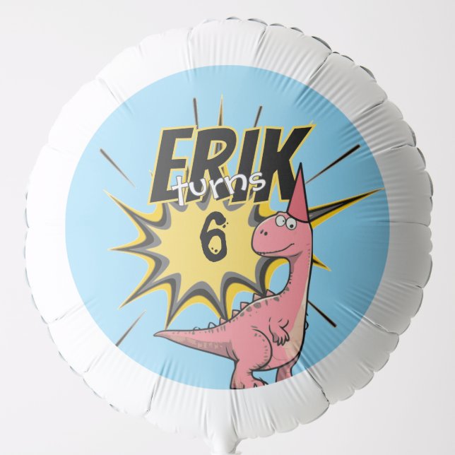 Roar-some Dino Birthday Party Cartoon Dinosaur Balloon (Front)
