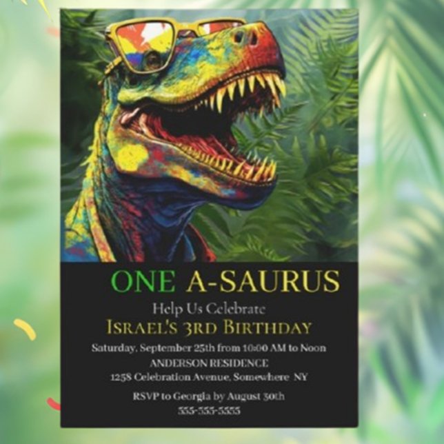 Roar-some Dinosaur Birthday Invitations (Make your child's birthday roar-some with our adorable dinosaur invitations! )