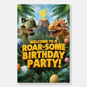 Roar-some Dinosaur Birthday Party Welcome Poster
