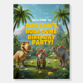 Roar-some Dinosaur Birthday Party Welcome Poster