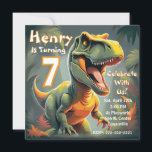 Roar T-Rex Dinosaur Kid's 7th Birthday Invitation<br><div class="desc">Rawr! This T-Rex design is sure to be a roaring hit at your child's dinosaur-themed birthday celebration. Utilize the design tool to effortlessly customize all the details,  and don't forget to add any special instructions on the back.
generativecontent</div>