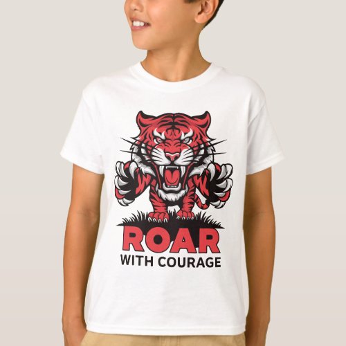 Roar with Courage Majestic Tiger T_Shirt Design