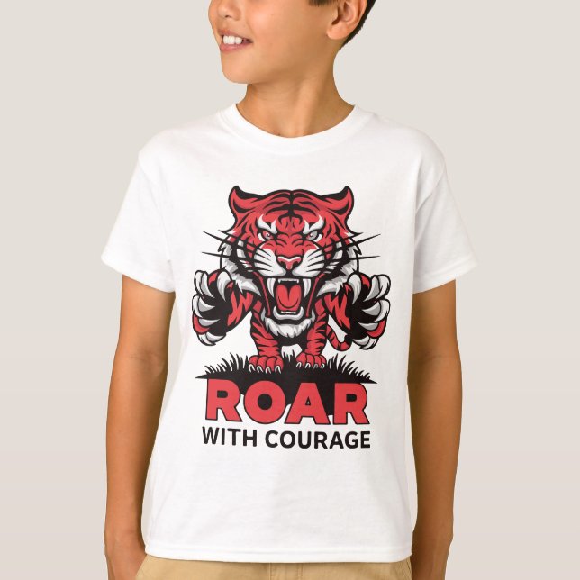 Roar with Courage Majestic Tiger T-Shirt Design (Front)