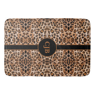 Roar with Style: Custom Leopard Print Bath Mat