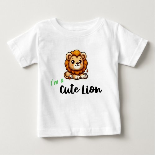 Roar with Style Cute Lion  Baby T_Shirt