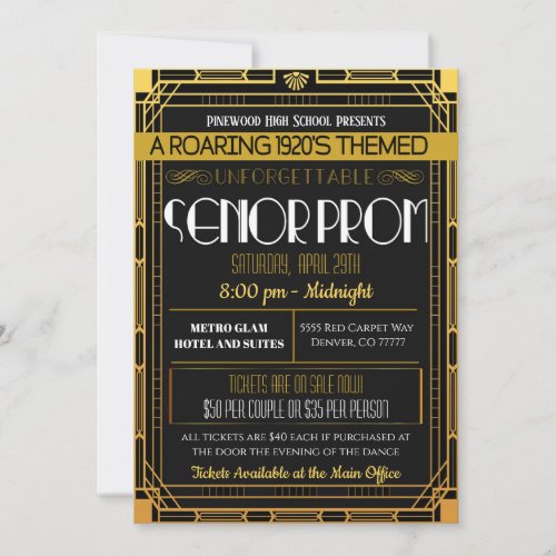  Roaring 1920s Senior Prom Invitation