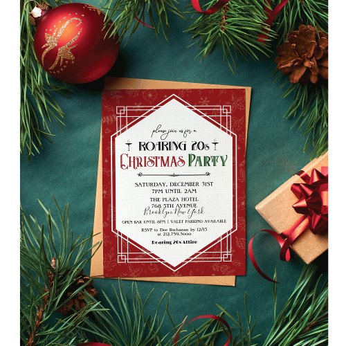 Roaring 20s 1920s Christmas Party Invitation