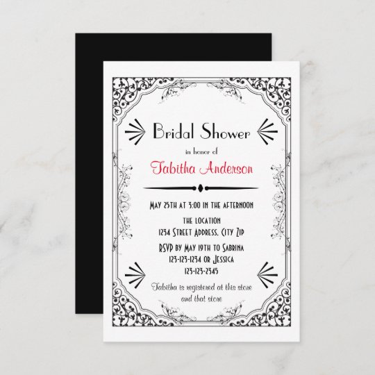 Roaring 20s 3x5 Bridal Shower Invitation