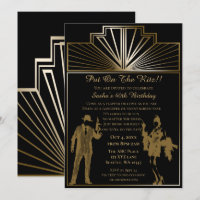 Roaring 20s art deco flapper girl and gangster