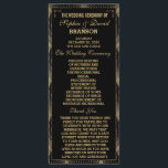 Roaring 20s Art Deco Great Gatsby Wedding Program<br><div class="desc">Great Gatsby Vintage Art Deco Wedding Program. A black and gold 1920's inspired card design features beautiful geometric style of Art Deco. Use Customize tool to add your info. See,  also,  my Great Gatsby Vintage Art Deco Wedding Collection.</div>