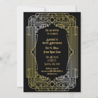 Roaring 20s art great Gatsby Art Deco Birthday