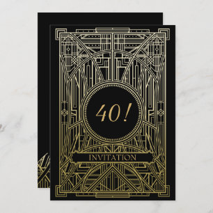 Roaring 20s art great invitation