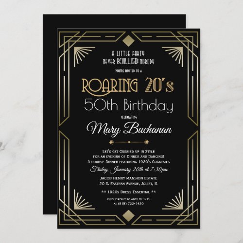 Roaring 20s Birthday Invitation