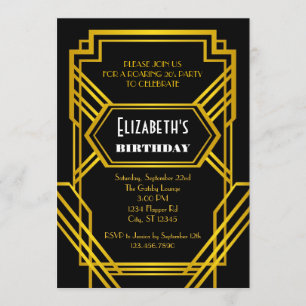 Roaring 20's Birthday Invitation