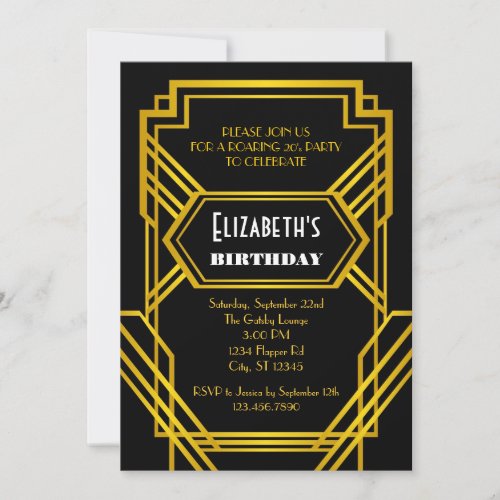 Roaring 20's Birthday Invitation