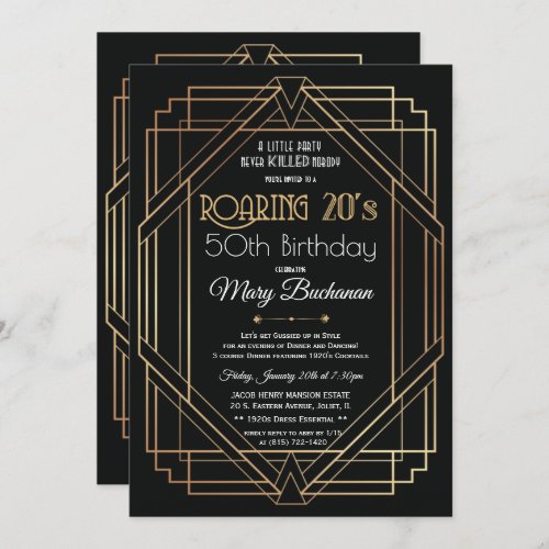 Roaring 20s Birthday Invitation