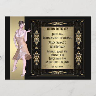 Roaring 20's Birthday Party Invitation