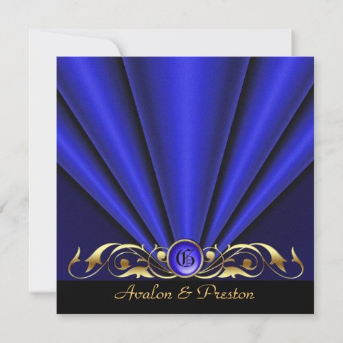 Roaring 20's Blue Art Deco Bridal Shower Personalized Announcement
