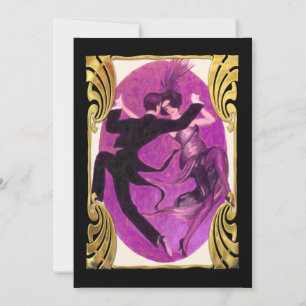 Roaring 20's Dancing Couple Cocktail Party Invitation