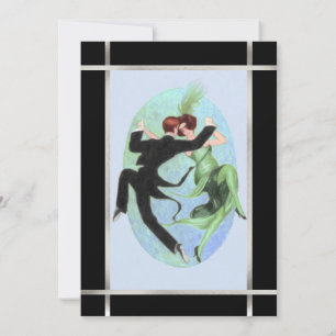 Roaring 20's Dancing Couple Cocktail Party Invitation