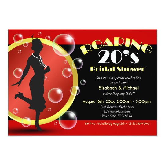Roaring 20's Flapper Girl Bridal Shower Invitation Zazzle