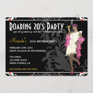 Roaring 20's Flapper Girl Retro Invitations