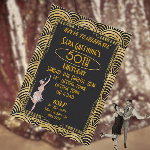 Roaring 20's Flapper Twenties Gatsby Art Deco Invitation
