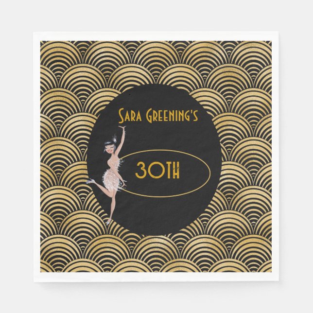 Roaring 20's Flapper Twenties Great Gatsby 1920 Napkins (Front)