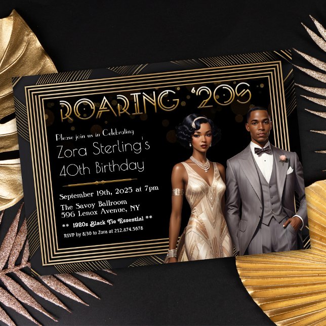 Roaring 20s Gatsby 1920s African American  Invitation (Creator Uploaded)