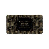Roaring 20s Great Gatsby 1920s Art Deco Wedding Label