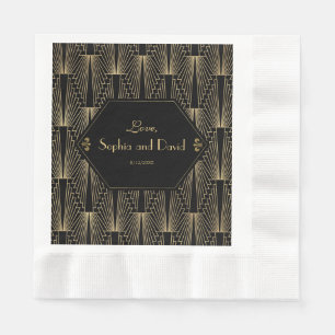 Roaring 20s Great Gatsby 1920s Art Deco Wedding Paper Napkins