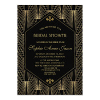 Roaring 20s Great Gatsby Art Deco Bridal Shower Card