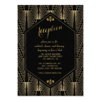Roaring 20s Great Gatsby Art Deco Reception Card